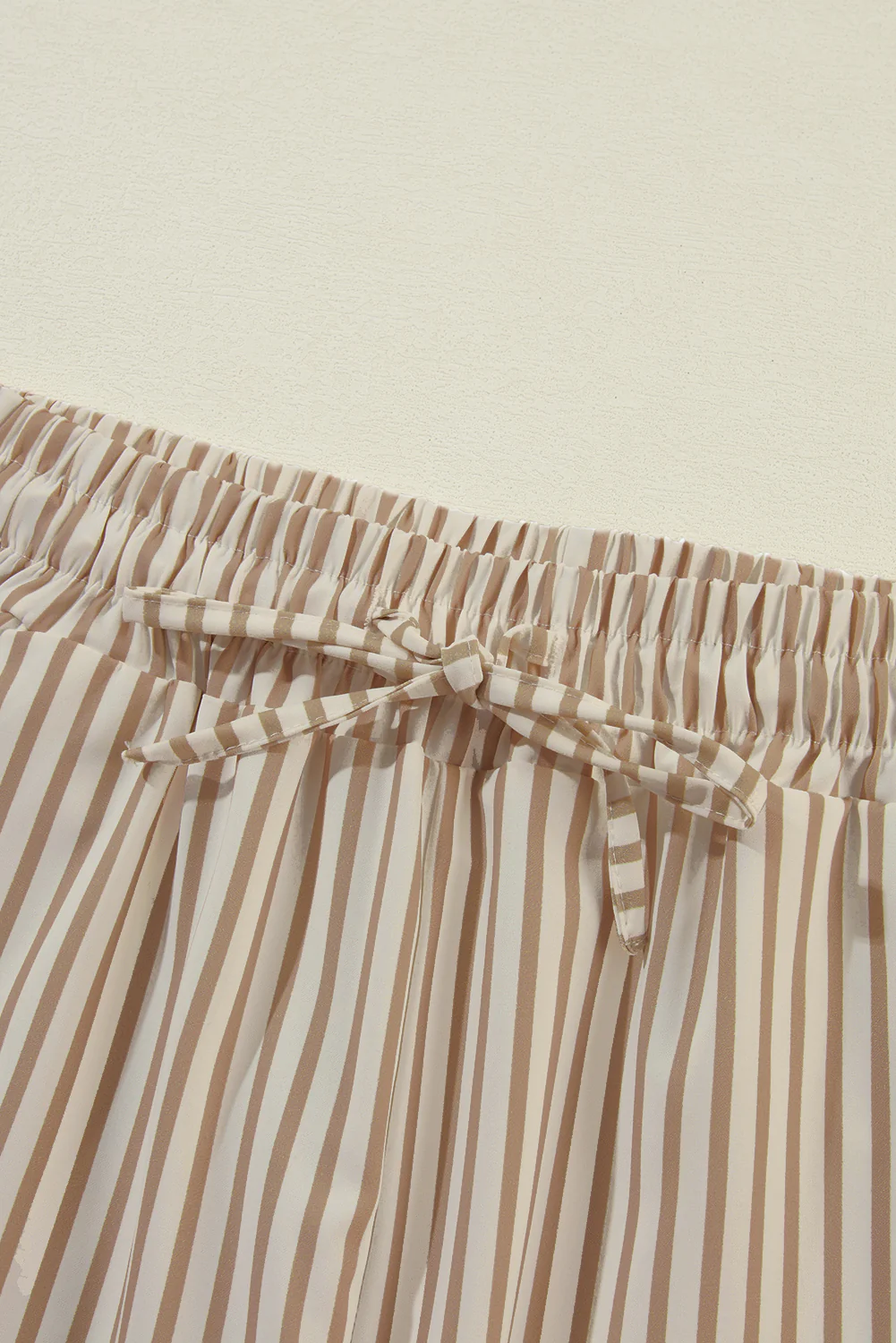 Stripe Print Wide Leg Drawstring Pants