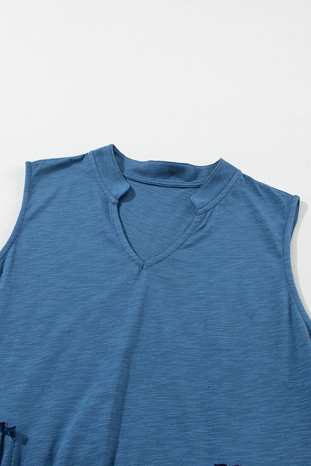 Split V Neck Tiered Flowy Sleeveless Dress