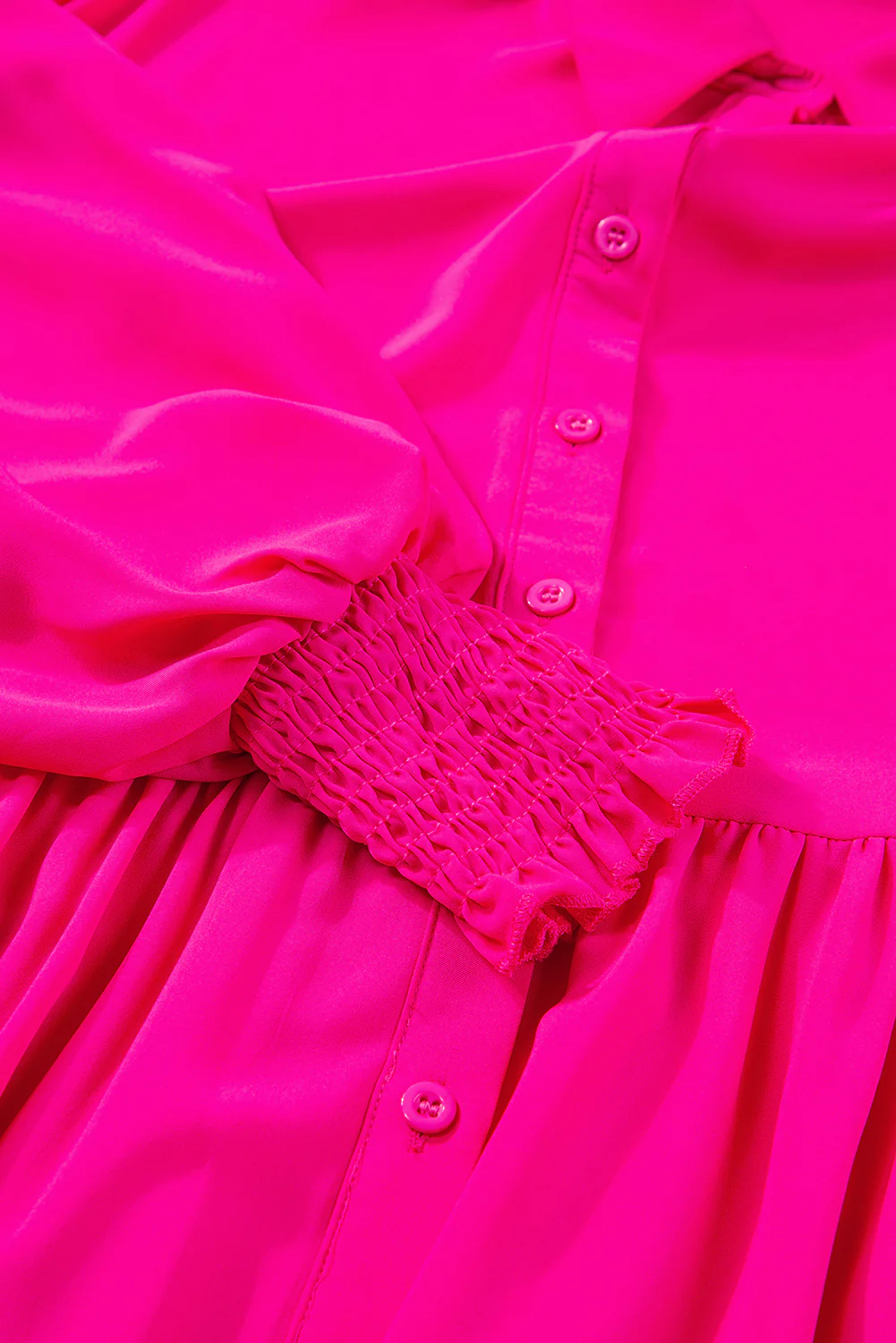 Bubble Sleeve Shirt Maxi Dress