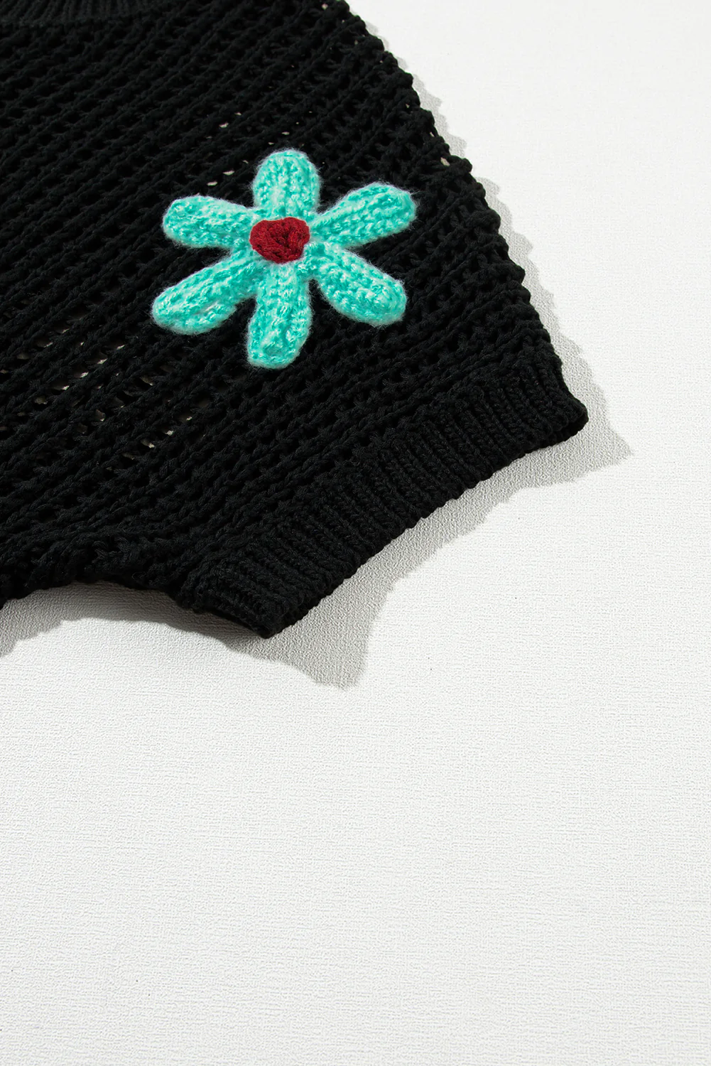 Crochet Flower Hollow-out Sweater T Shirt