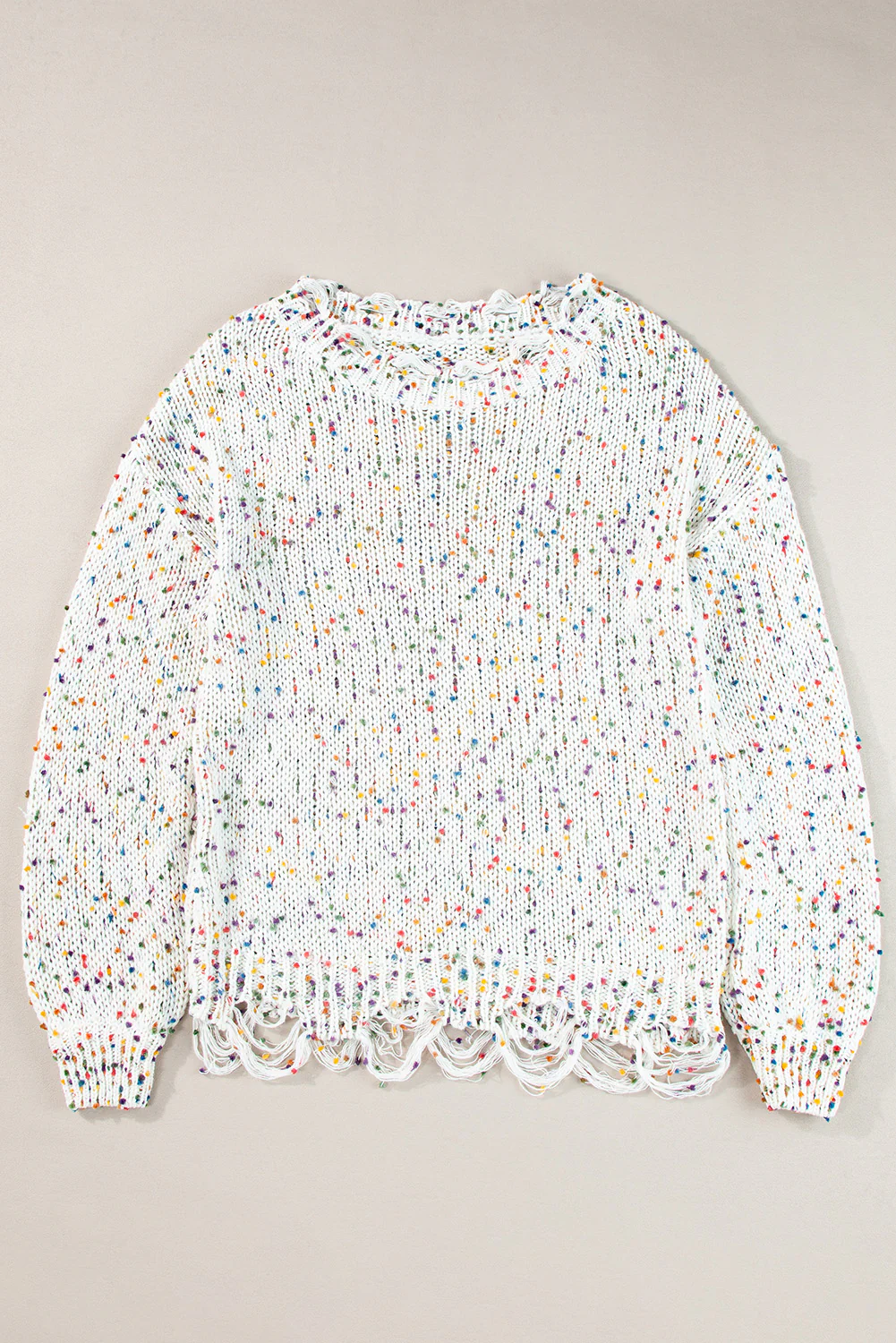 Confetti Distressed Knit Sweater