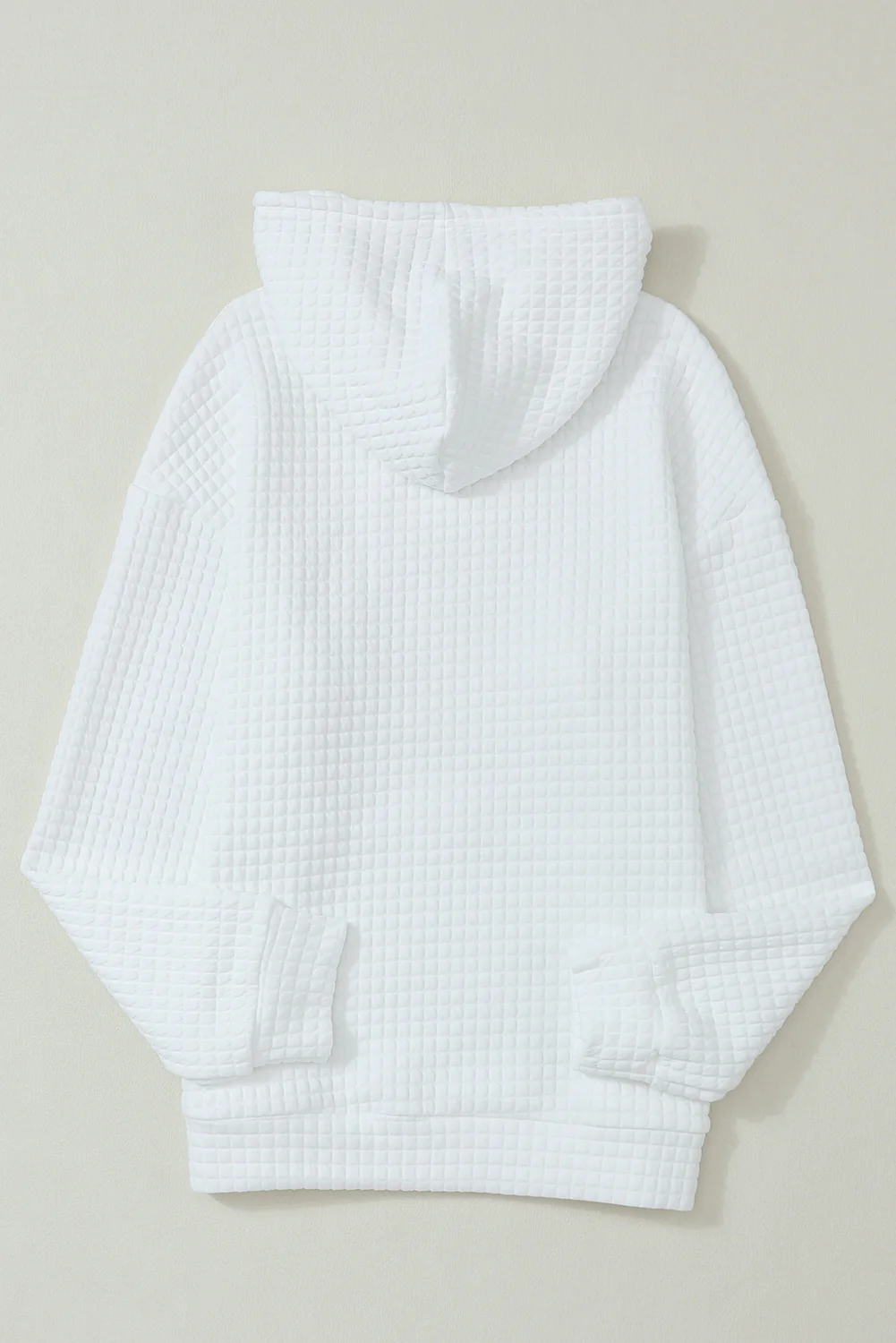 Quilted Kangaroo Pocket Drawstring Hoodie