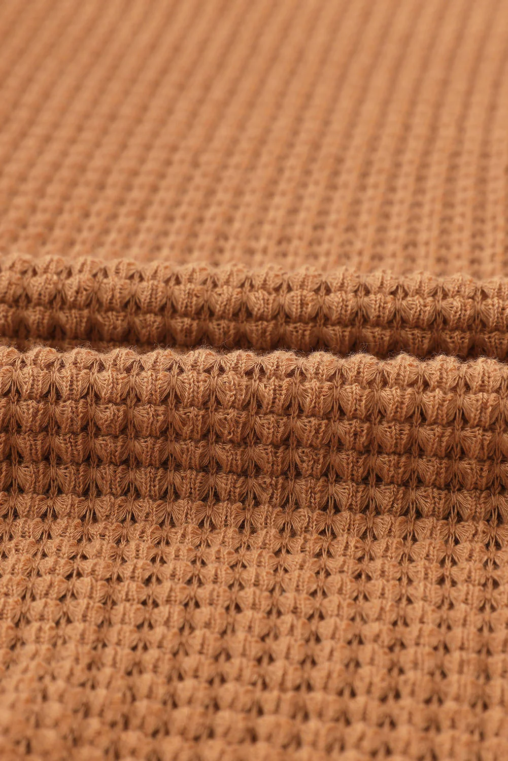 Pink Waffle Knit Button Up Casual Shirt