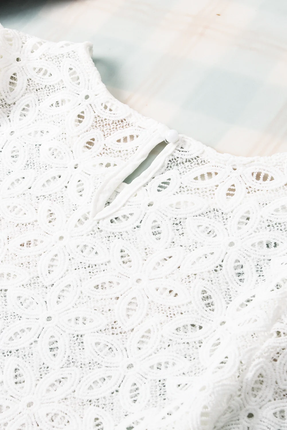 Elegant Flower Embroidery Hollowed Blouse