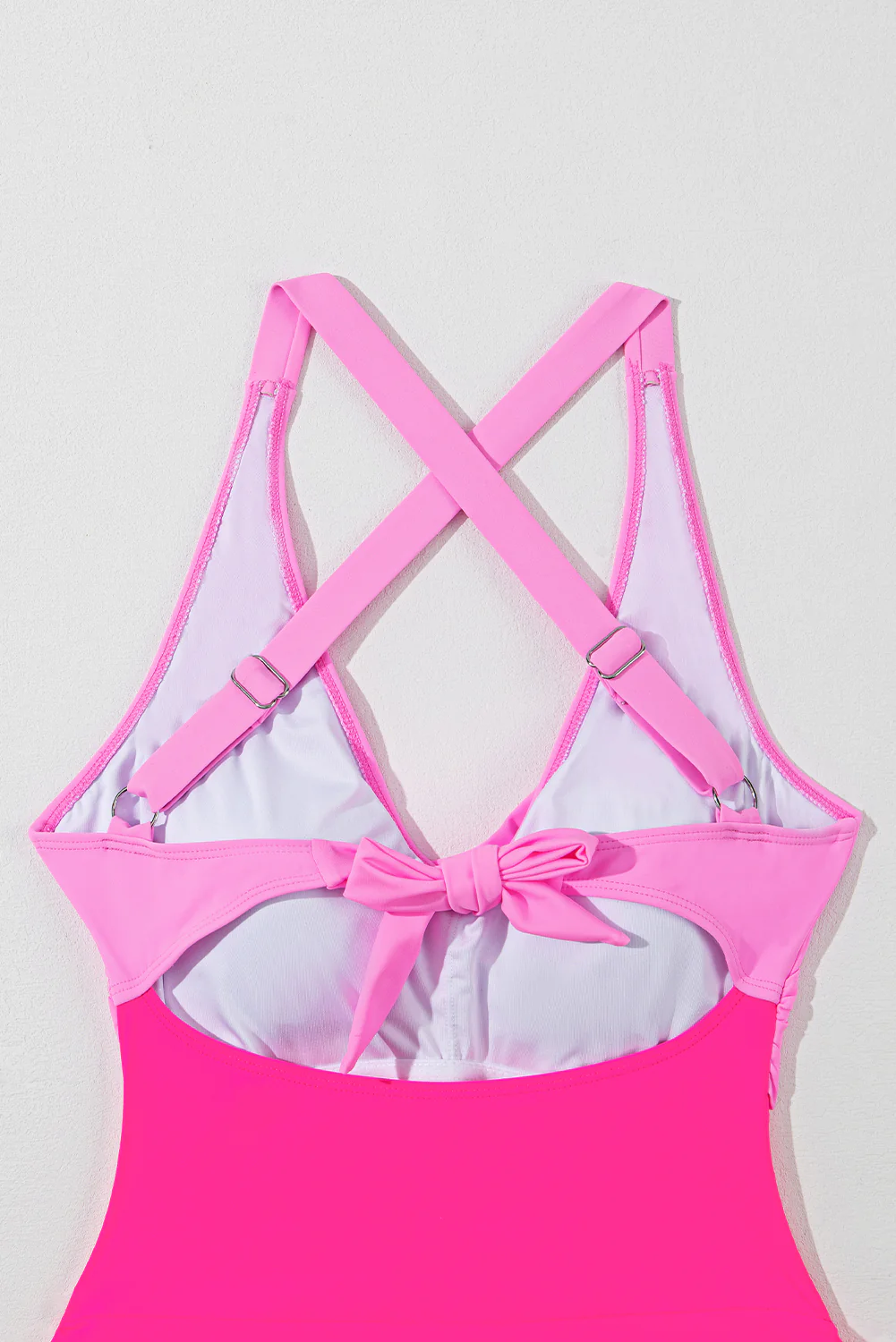 Crisscross Straps Tie Back Flared One Piece Swimsuit