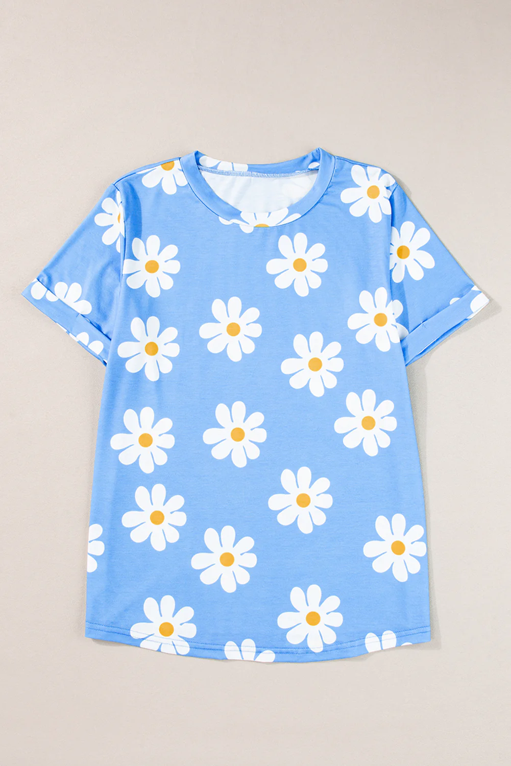 Daisy Printed Crewneck T Shirt