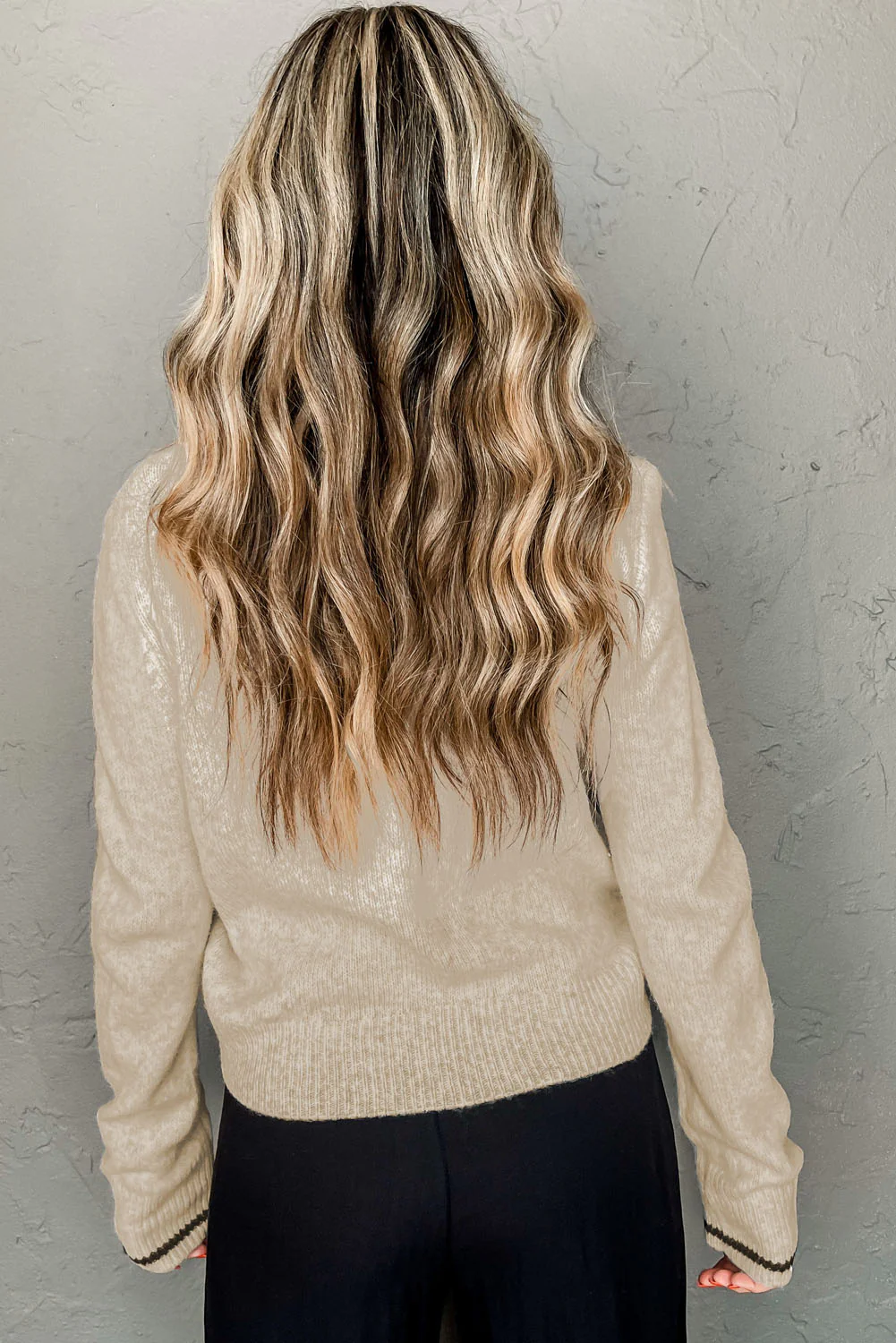 CIAO Letter Graphic Crew Neck Sweater