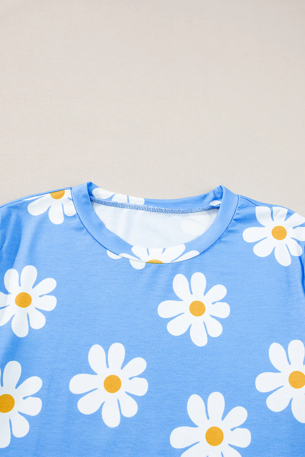 Daisy Printed Crewneck T Shirt