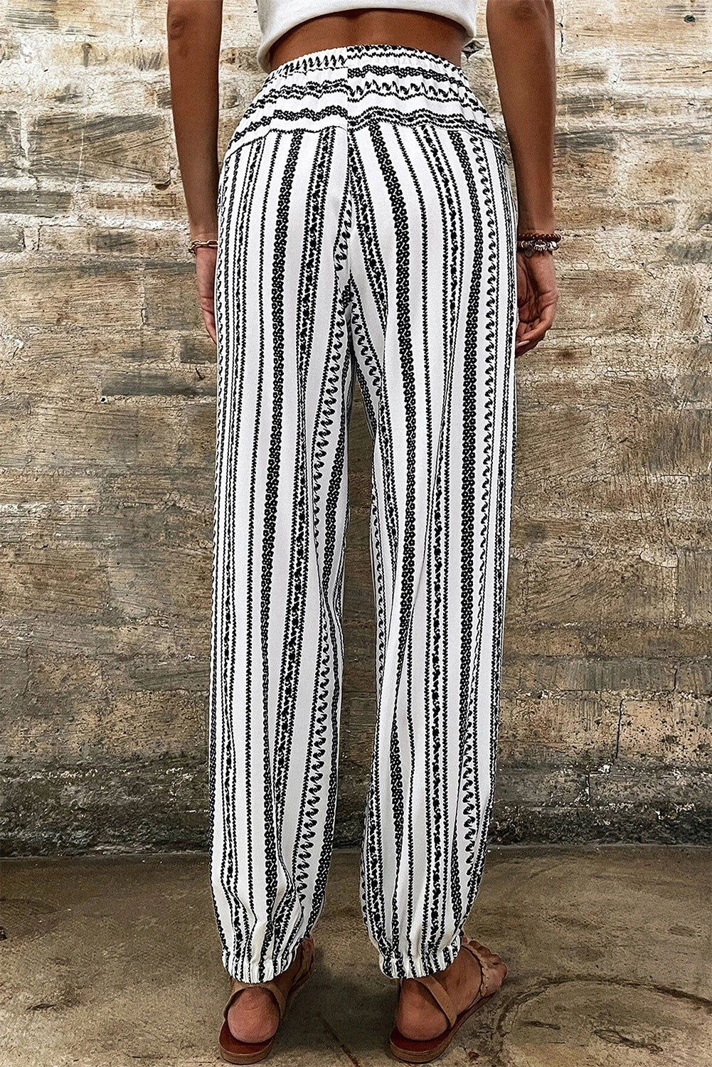 Stripe Boho Striped Print Casual Pants