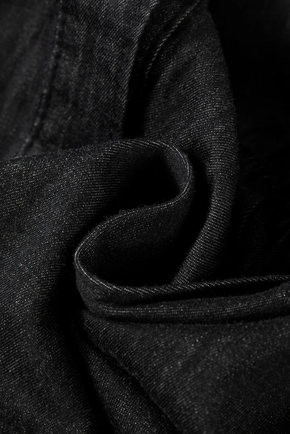 Chambray Ruffled 3/4 Sleeve Tiered Split V Neck Mini Dress