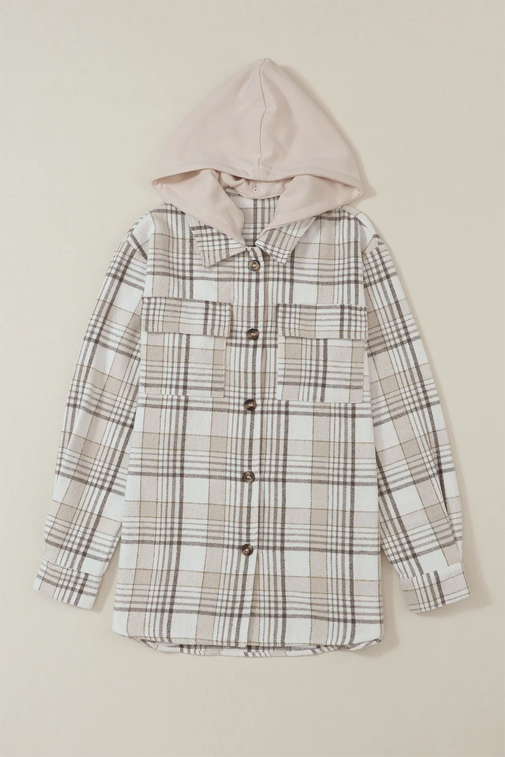 Plaid Removable Hood Shacket