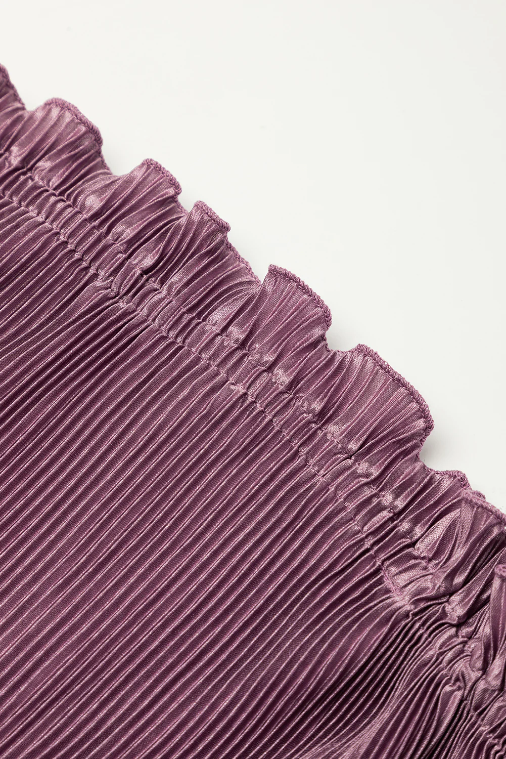 Solid Self Tied Straps Pleated Wide Leg Jumpsuit