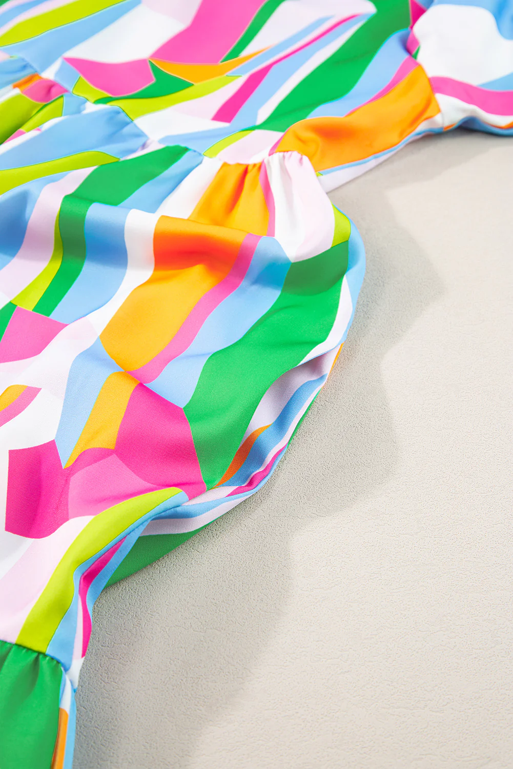 Ruffled Sleeve V Neck Dress