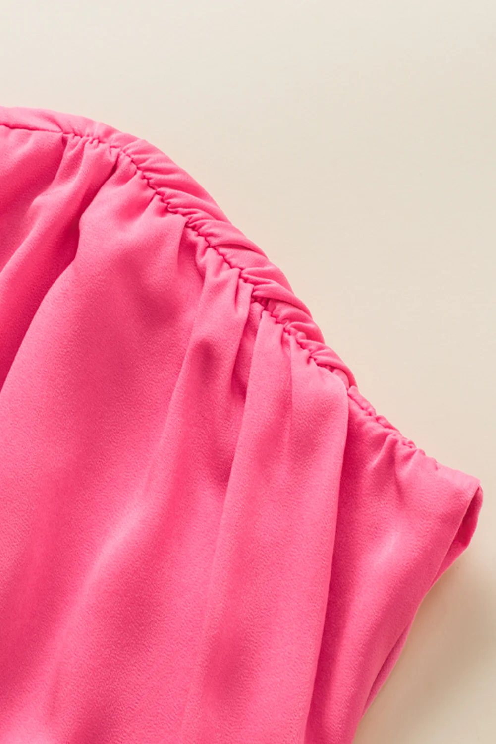 Ruched Sleeve V Neck Smock Waist Tiered Ruffled Dress