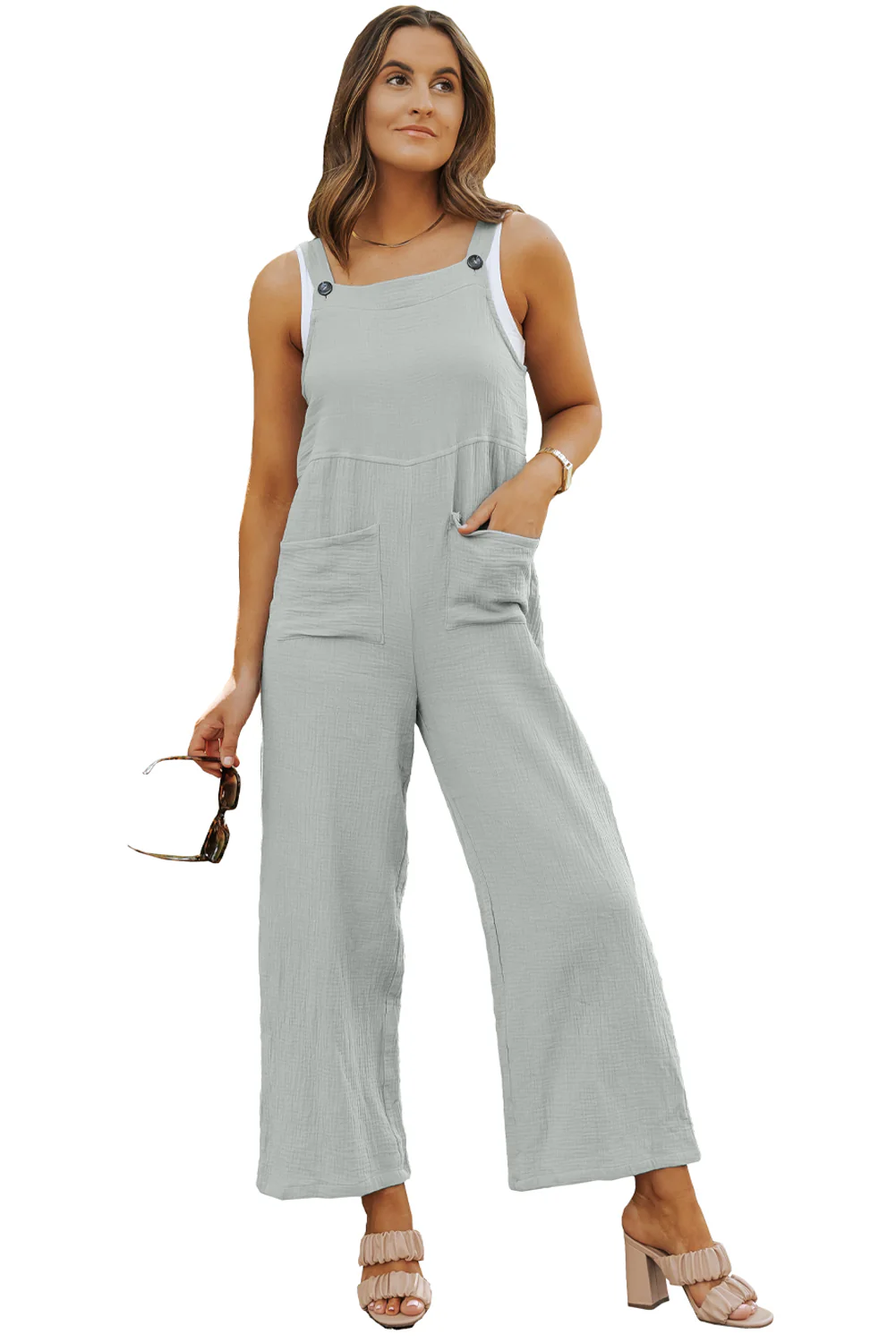 Wide Leg Overall with Pockets