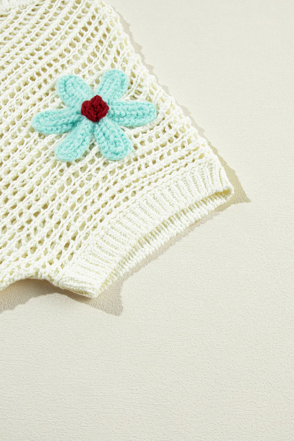 Crochet Flower Hollow-out Sweater T Shirt