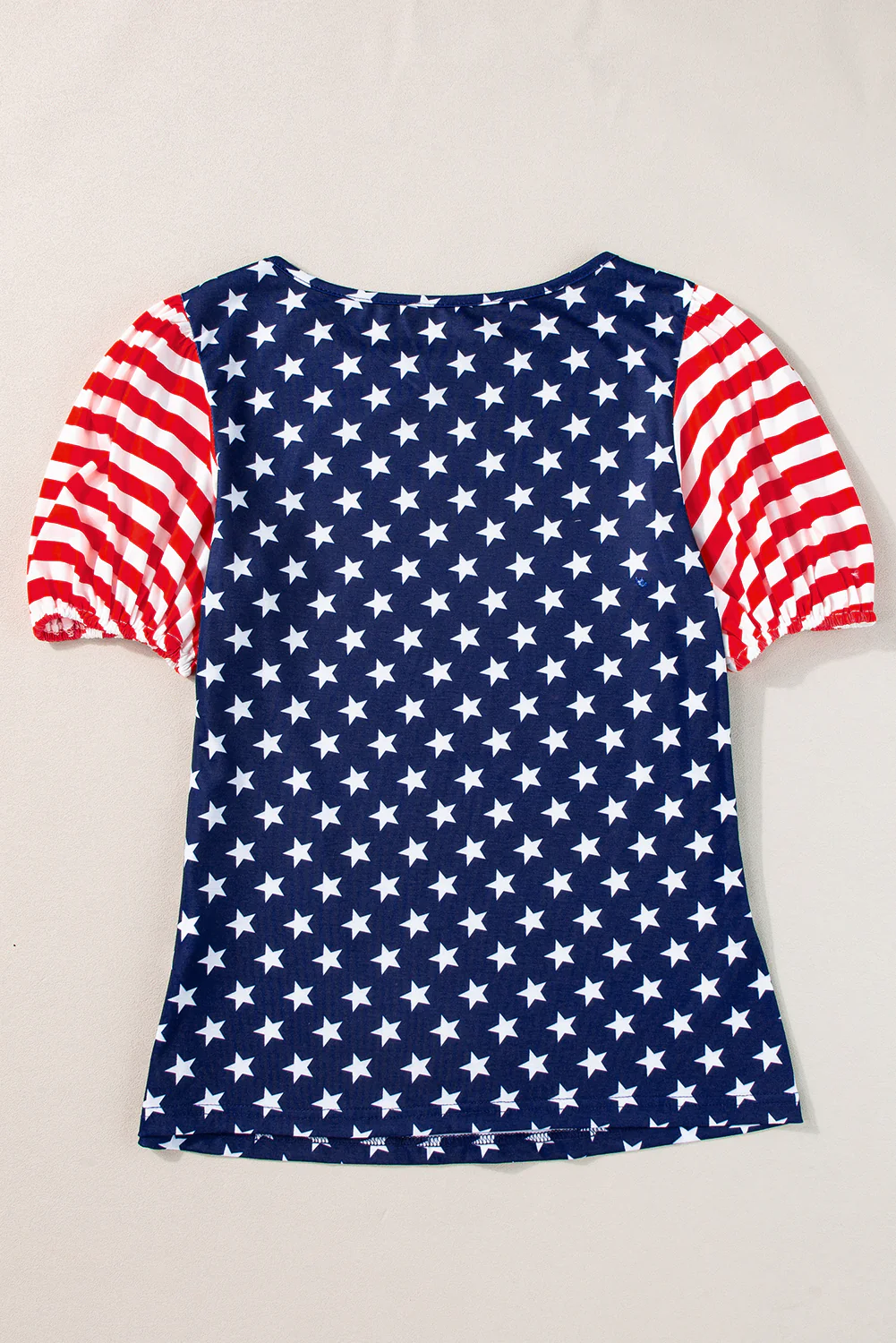 4th Of July Stars Stripes Puff Sleeve T Shirt