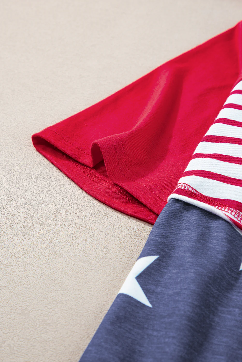Stars and Stripes Print Drawstring Hooded T Shirt