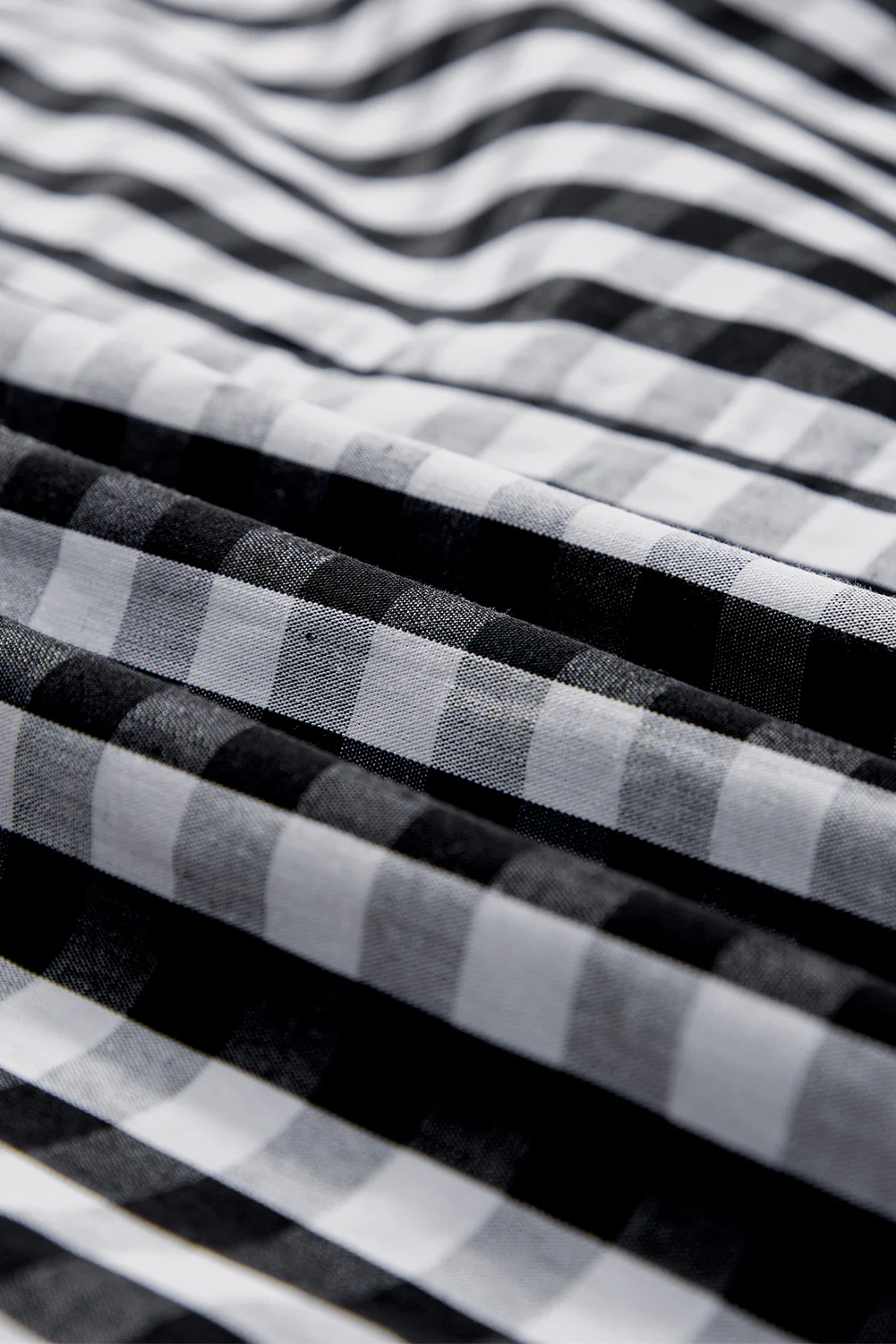 Rose Red Checkered Ruffled Sleeve Frilled Neck Blouse