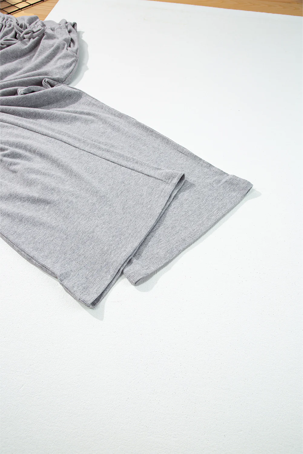 Ribbed Knit Buttons Drawstring Sleeveless Jumpsuit