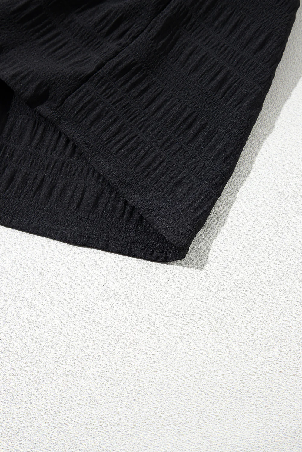 Smocked Textured Tiered Skater Dress