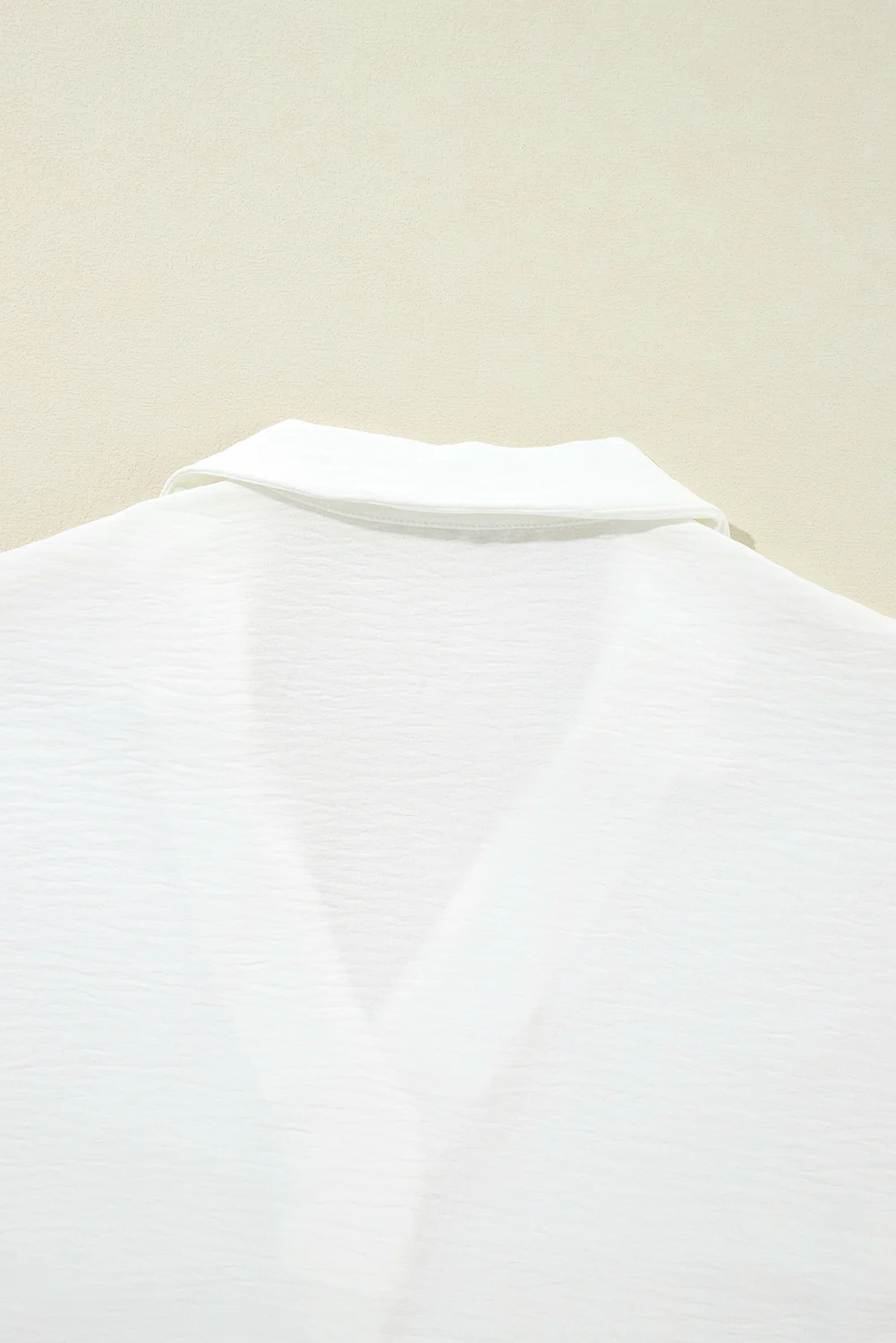 Boxy Collared Smocked Sleeve Cuffs Blouse