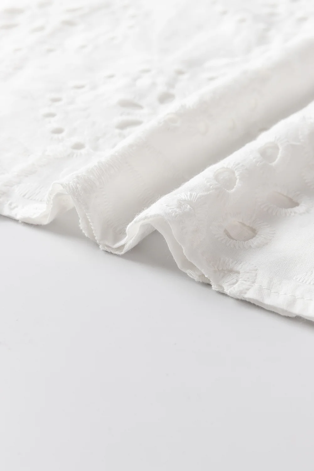 Geometric Embroidery Hollow Out Blouse