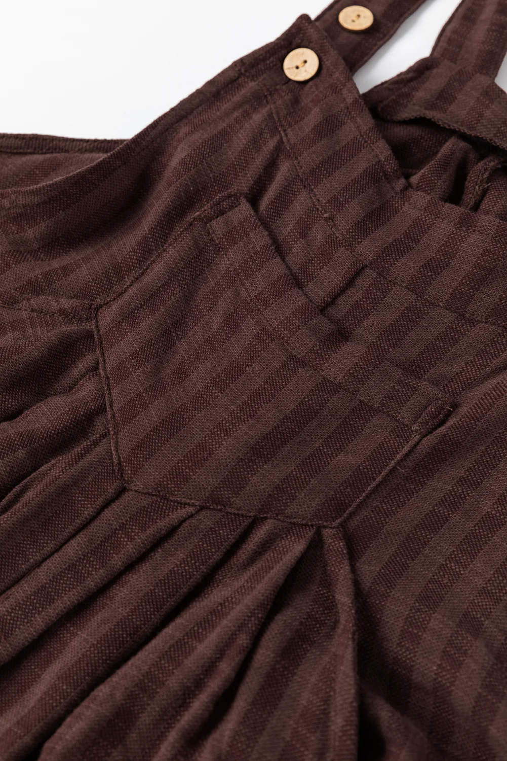 Striped Pleated Wide Leg Pocketed Jumpsuit