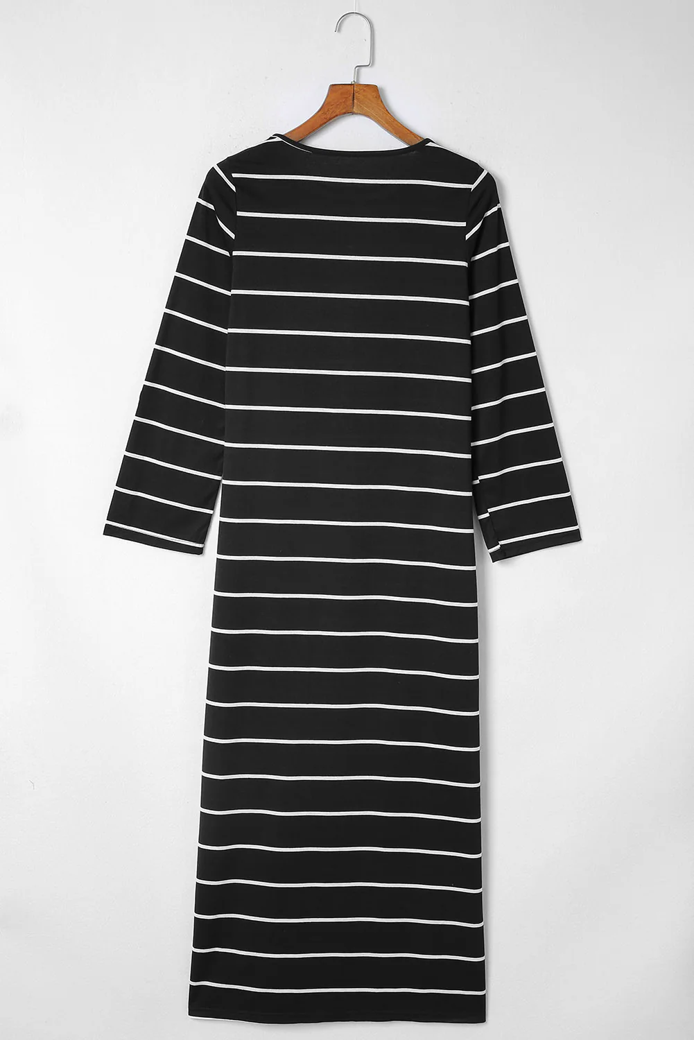 Stripe Print Open Back Sleeveless Maxi Dress with Slits