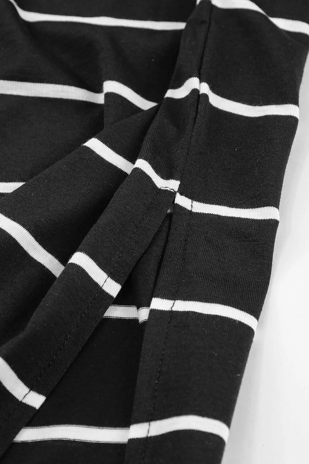 Stripe Print Open Back Sleeveless Maxi Dress with Slits