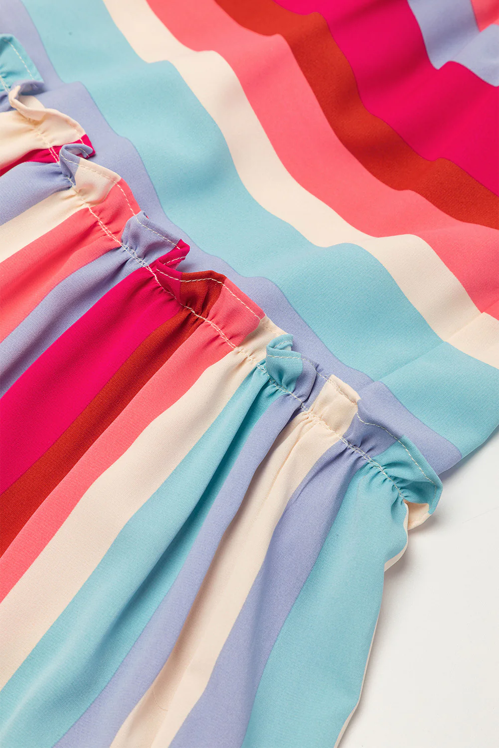 Ruffled Straps Smocked Tiered Long Dress