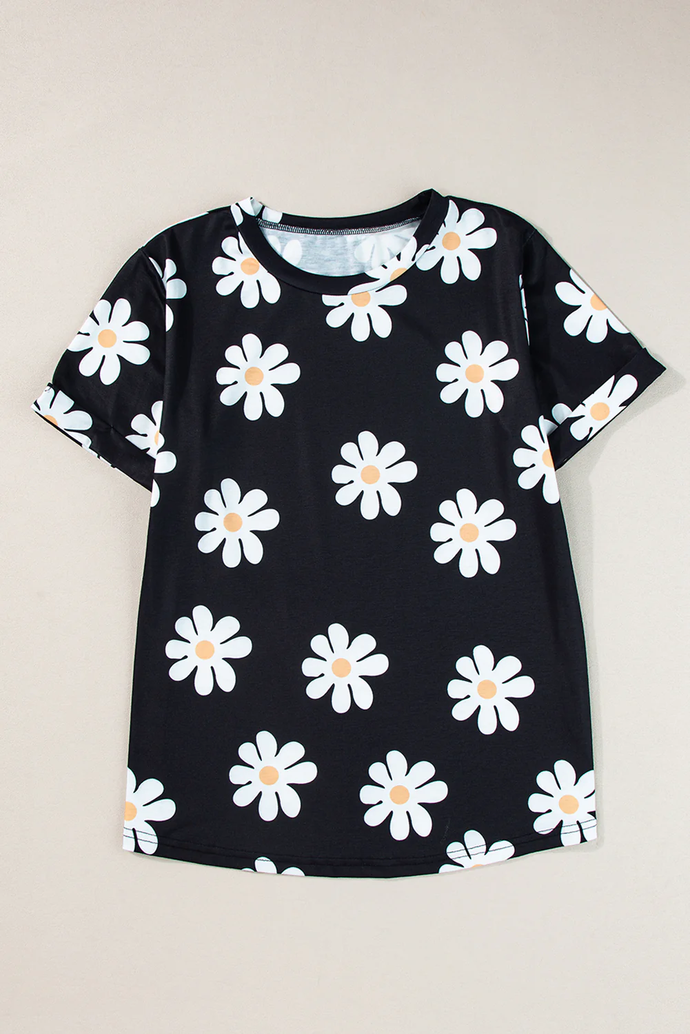 Daisy Printed Crewneck T Shirt