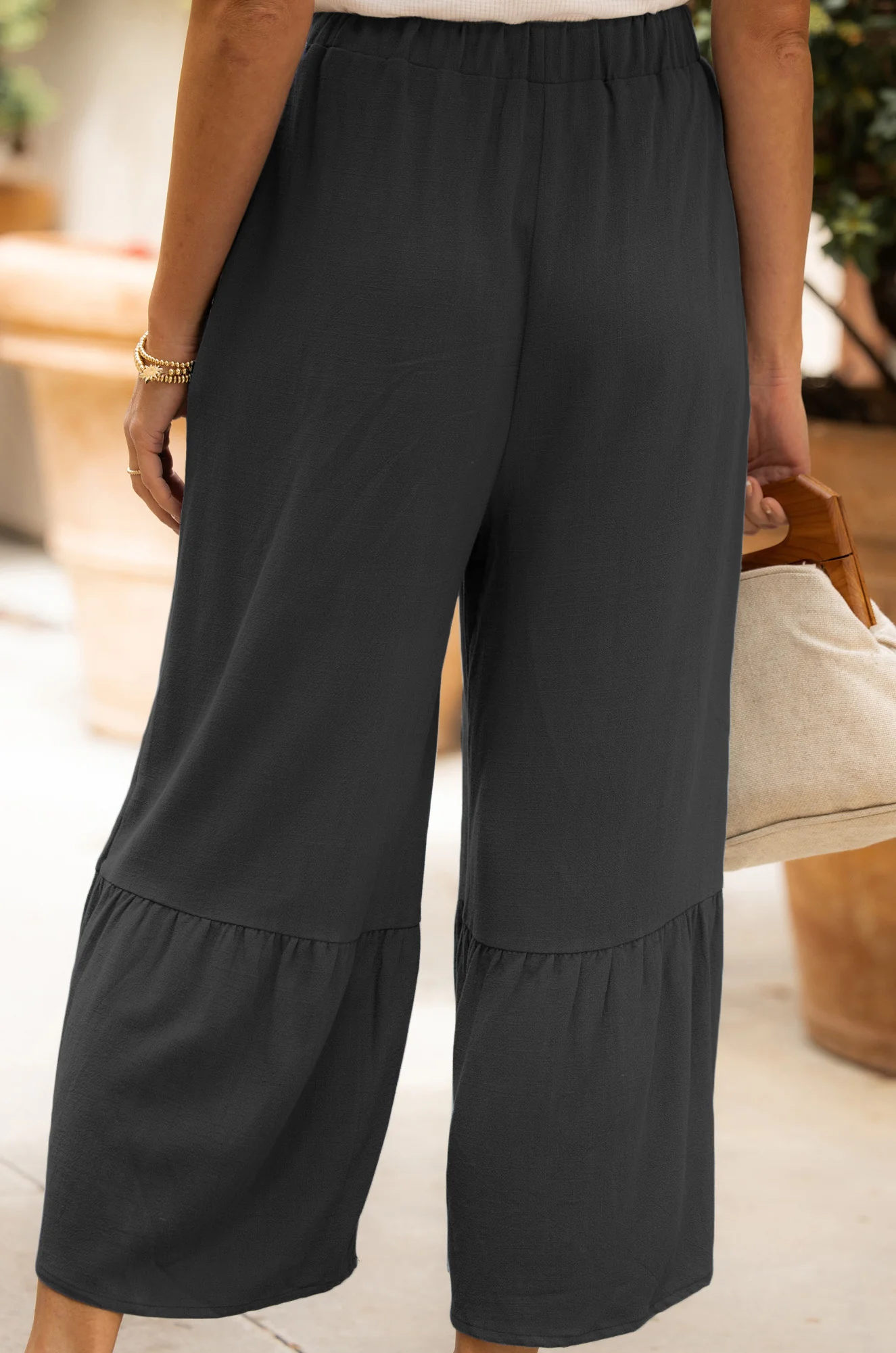 Black Turks Tiered Wide Leg