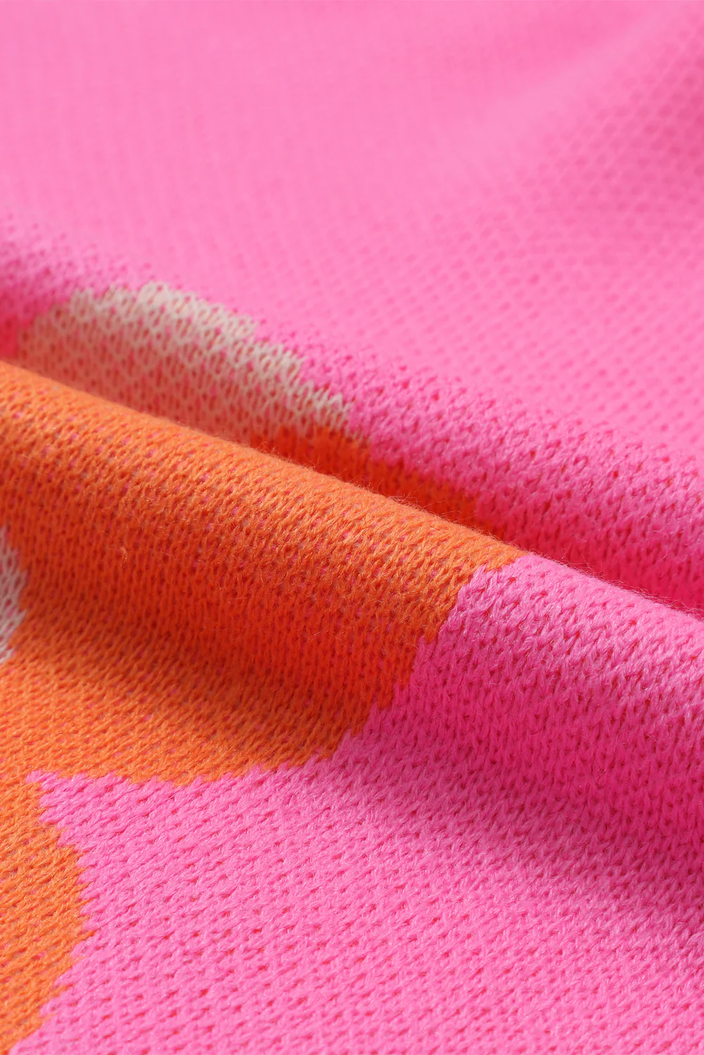 Big Flower Pattern Drop Shoulder Sweater