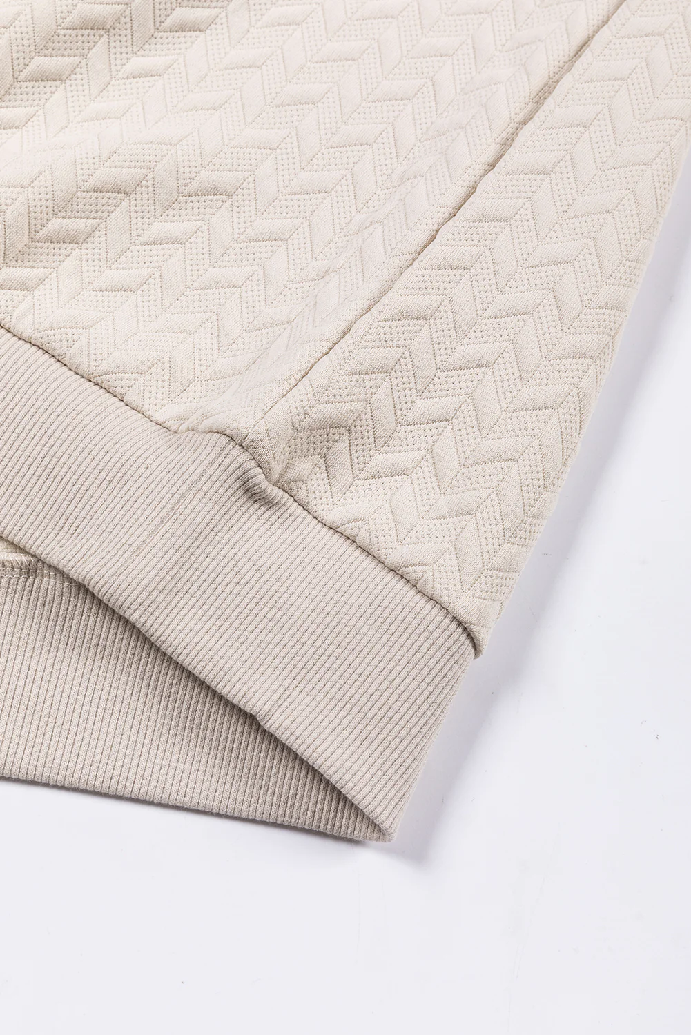 Solid Textured Raglan Sleeve Pullover Sweatshirt