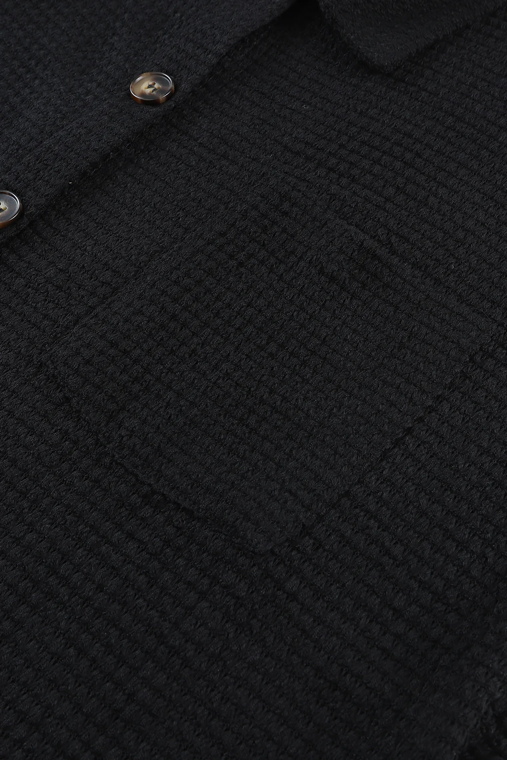 Pink Waffle Knit Button Up Casual Shirt