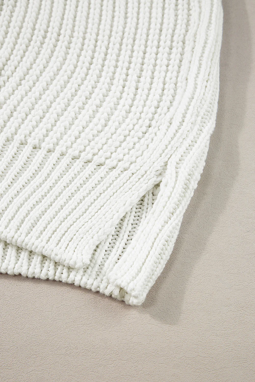 Turtleneck Knitted Slit Hem Sweater Vest