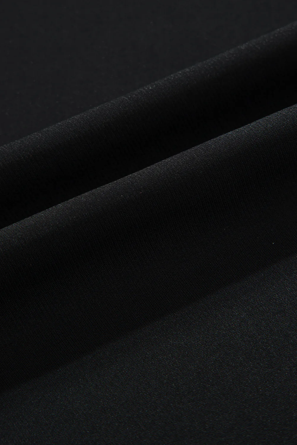 Black Contrast Applique Mesh Half Sleeve Blouse