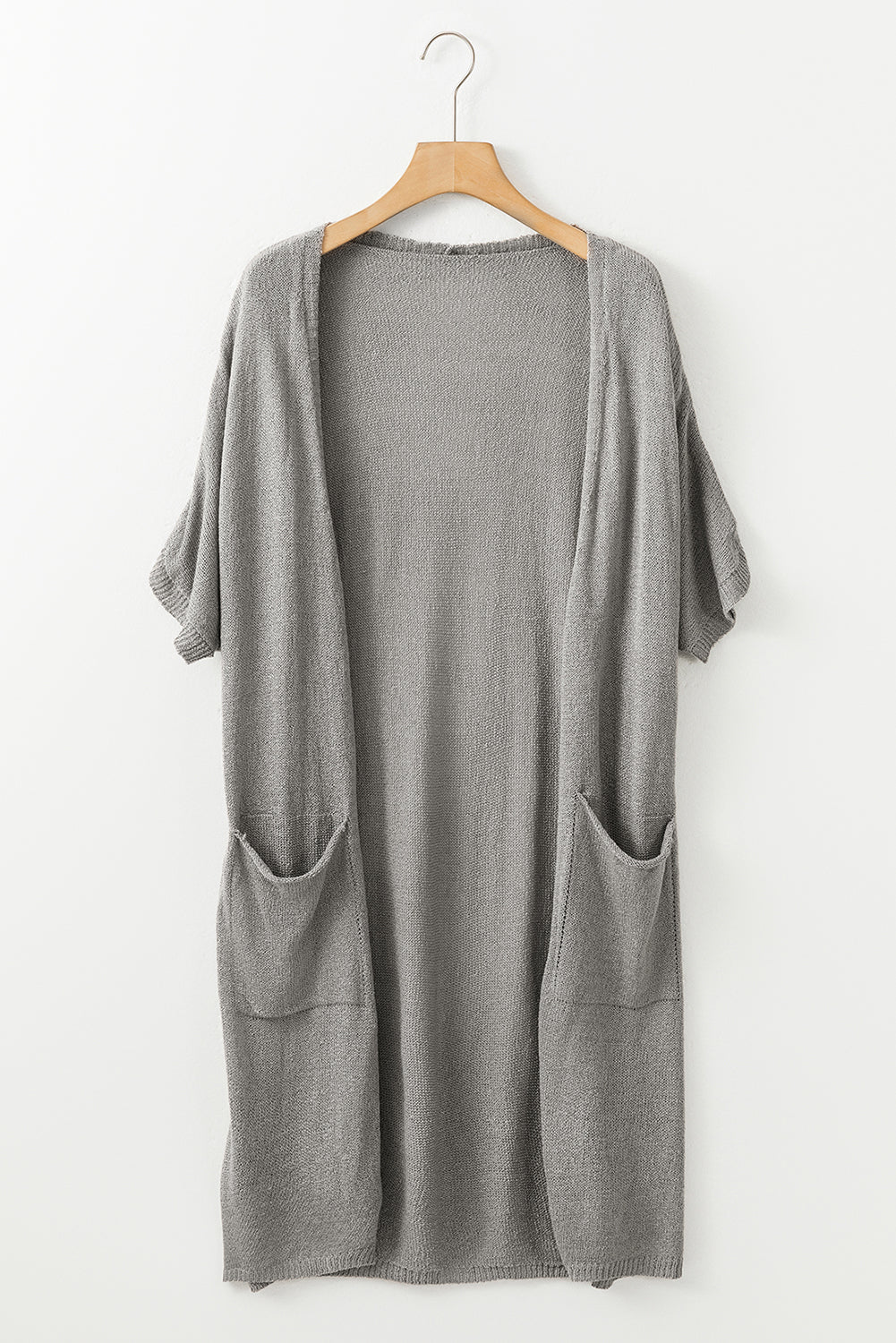 Dolman Half Sleeve Pocketed Long Cardigan