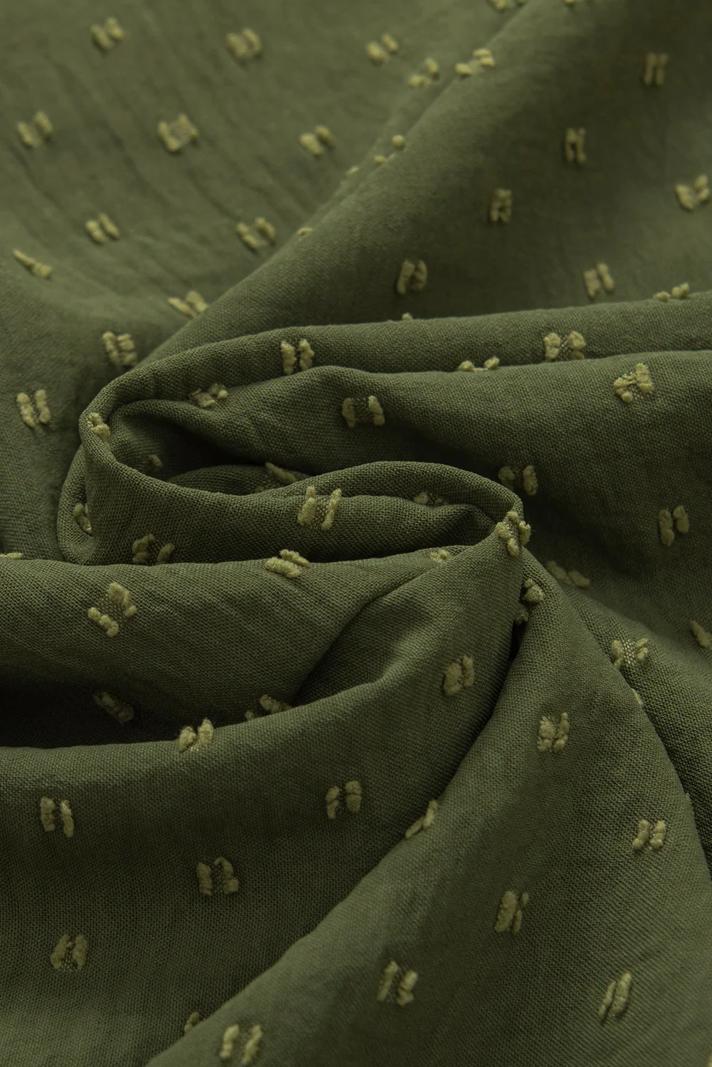 Swiss Dot Mock Neck Batwing Sleeve Blouse