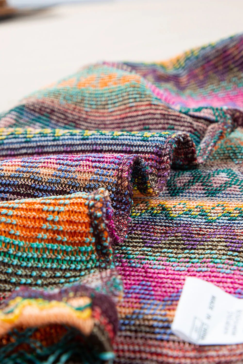 Light Blue Ethnic Wavy Pattern Round Neck Sleeveless Top