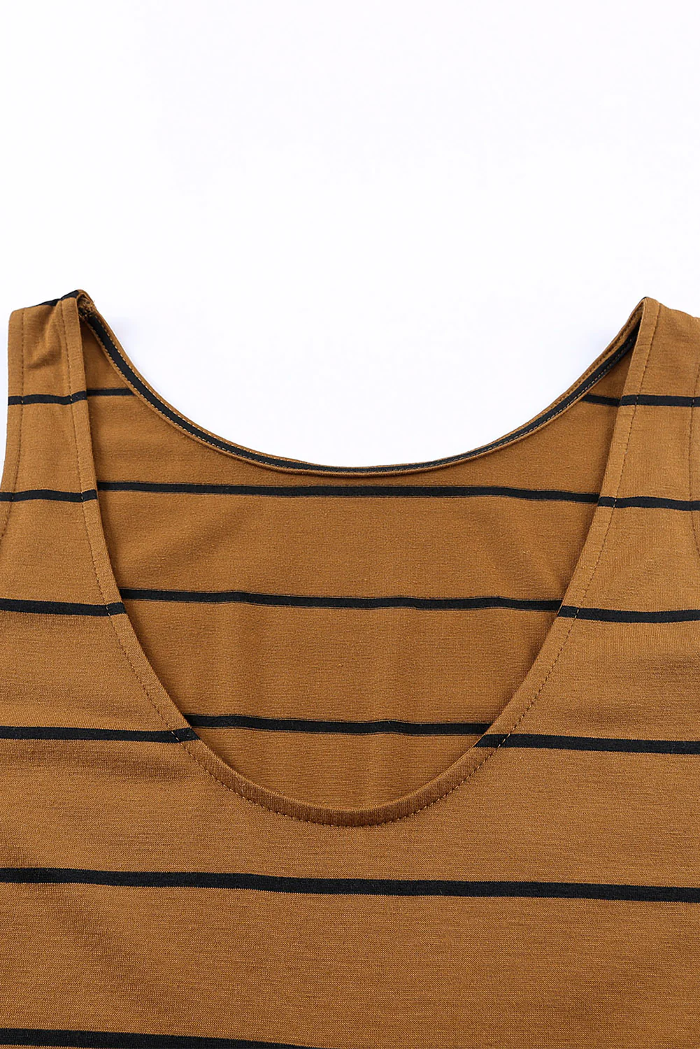 Stripe Print Open Back Sleeveless Maxi Dress with Slits