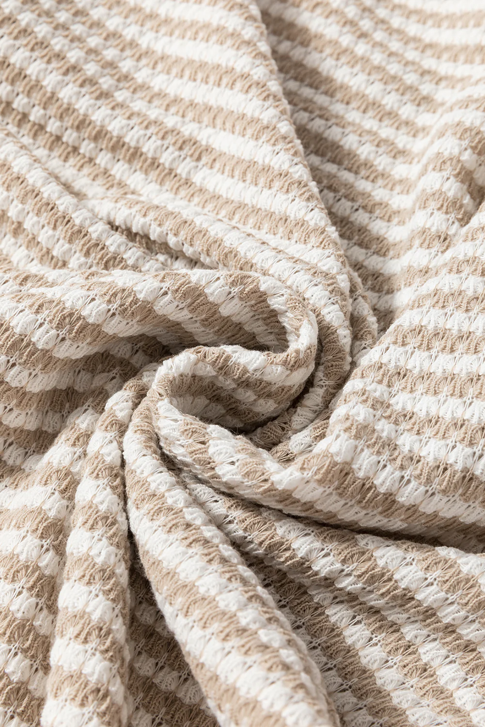 Stripe Round Neck Drop Shoulder Long Sleeve Top