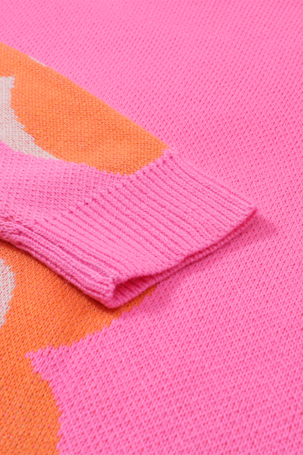 Big Flower Pattern Drop Shoulder Sweater