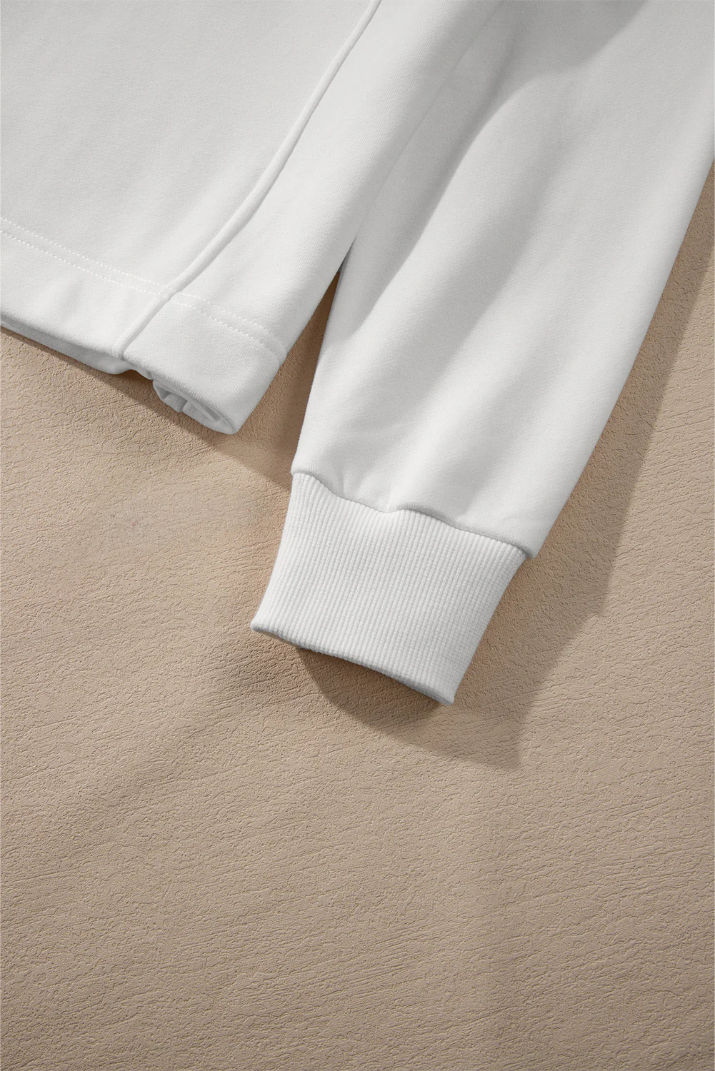 Zipped Neck Pullover Drop Shoulder Sweatshirt