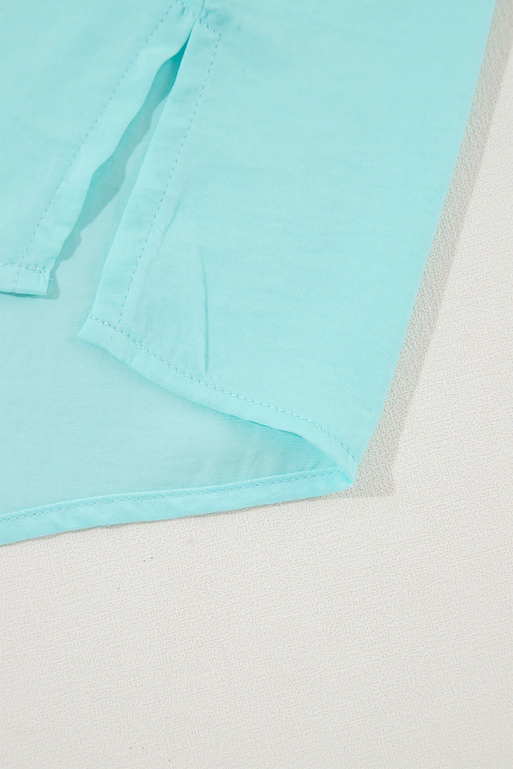 Solid Puff Sleeve Loose Fit Buttoned Shirt