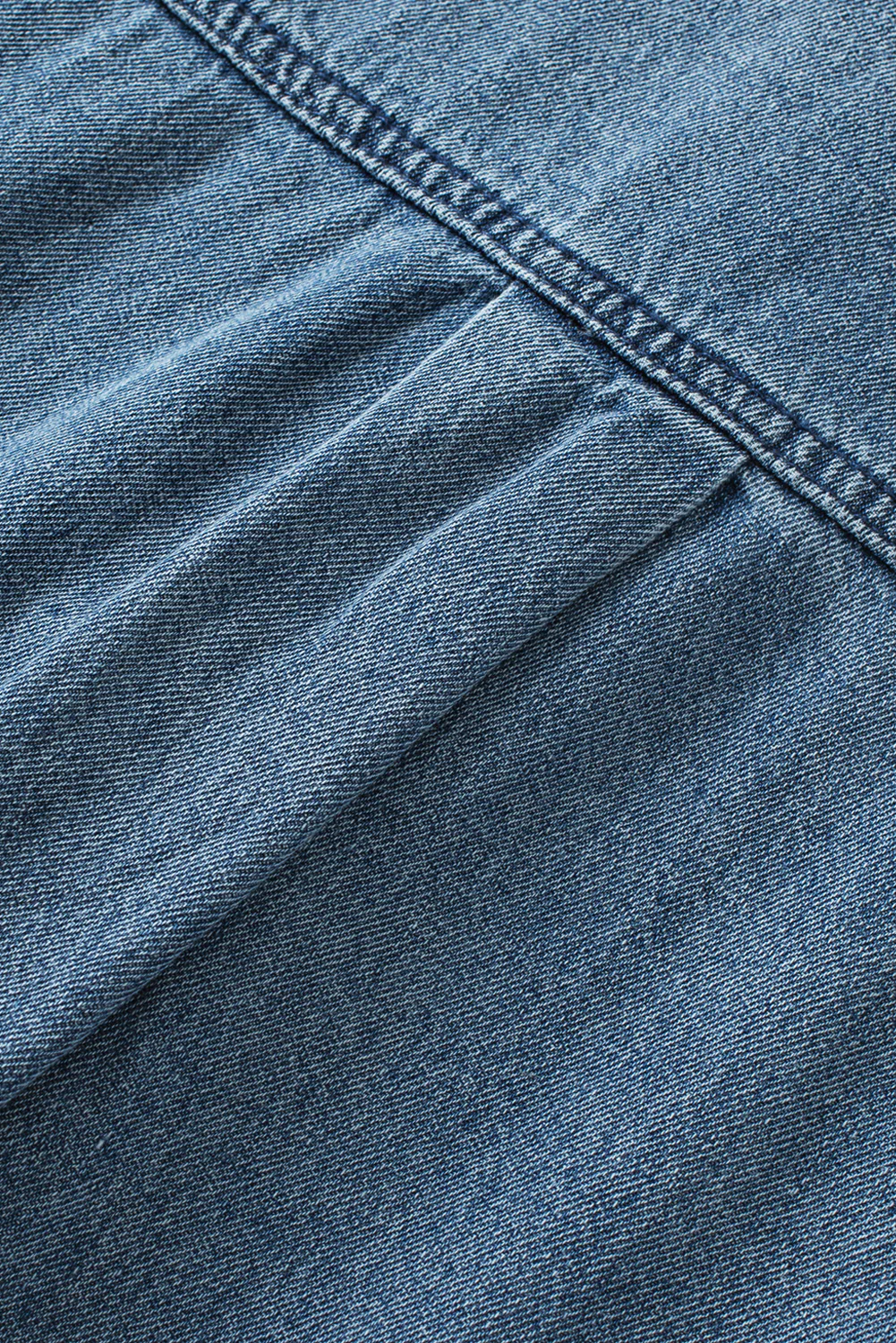 Button Front Ruffled Flutter Frayed Denim Top