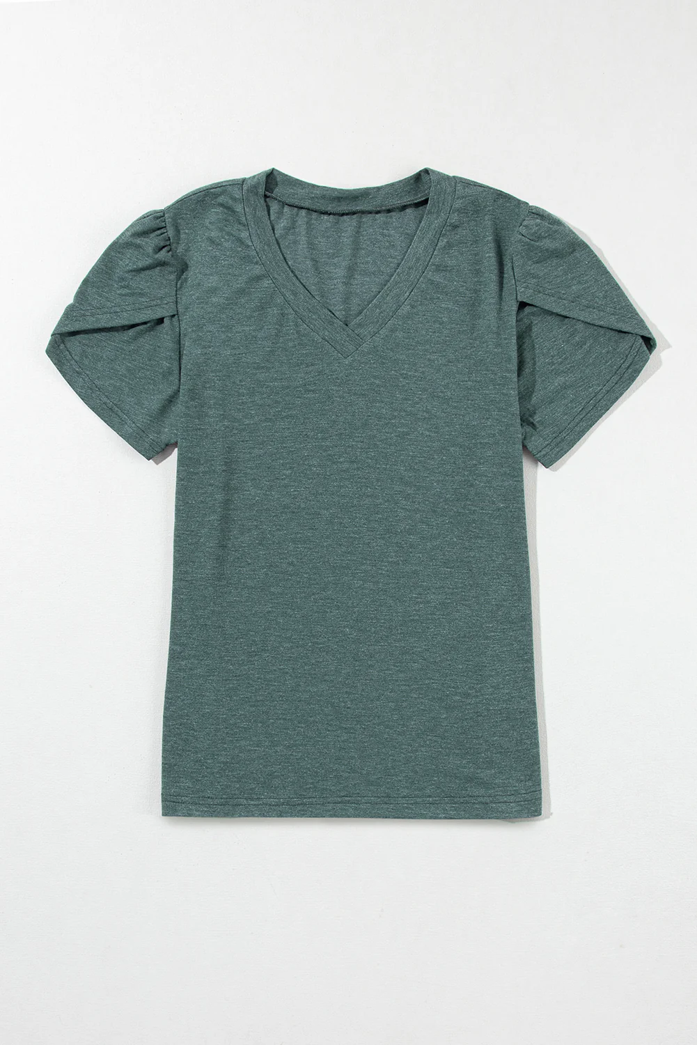 Petal Sleeve V Neck T Shirt