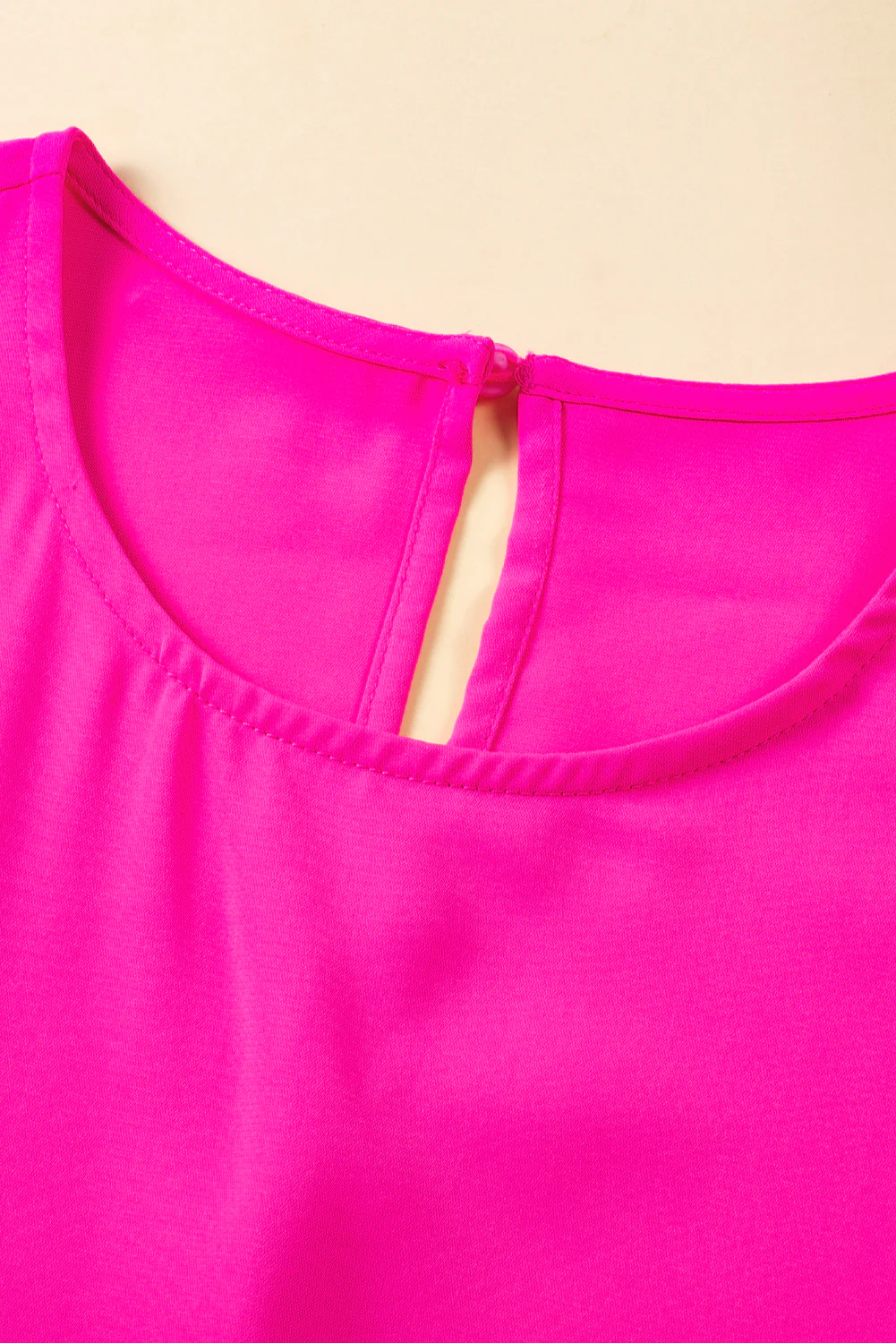 Solid Ruffled Edge Keyhole Back Mini Dress