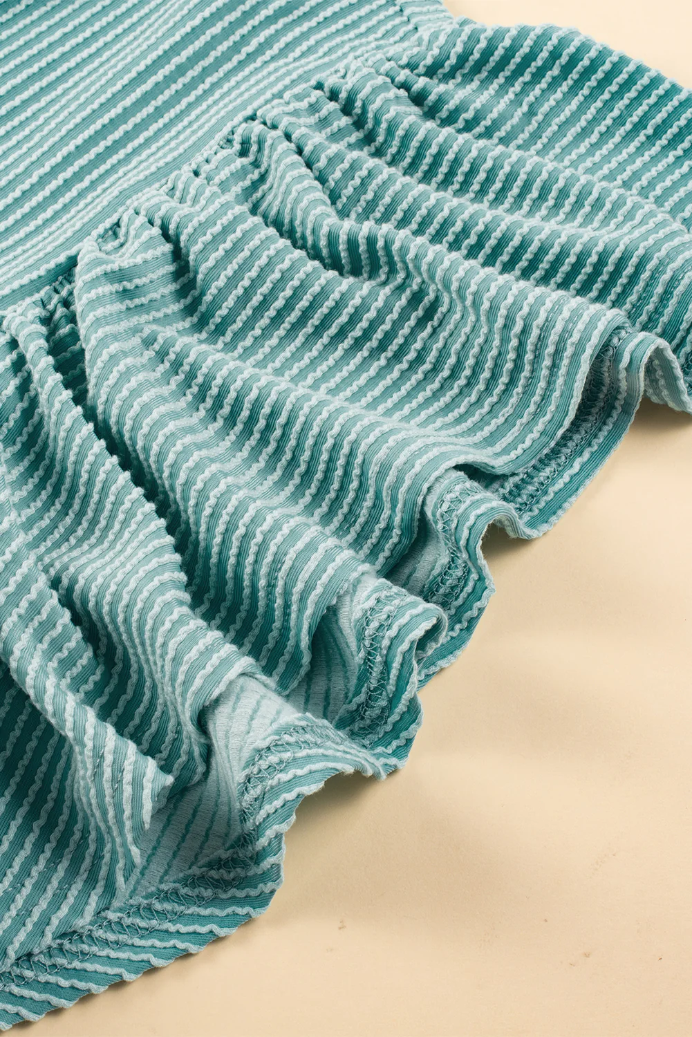 Textured Ruffled Flutter Sleeve Mini Dress